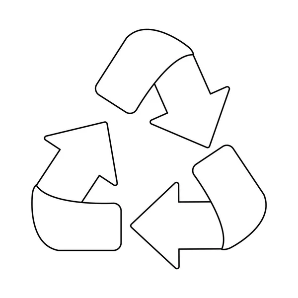 Recycling-Pfeile Symbol schwarz und weiß — Stockvektor