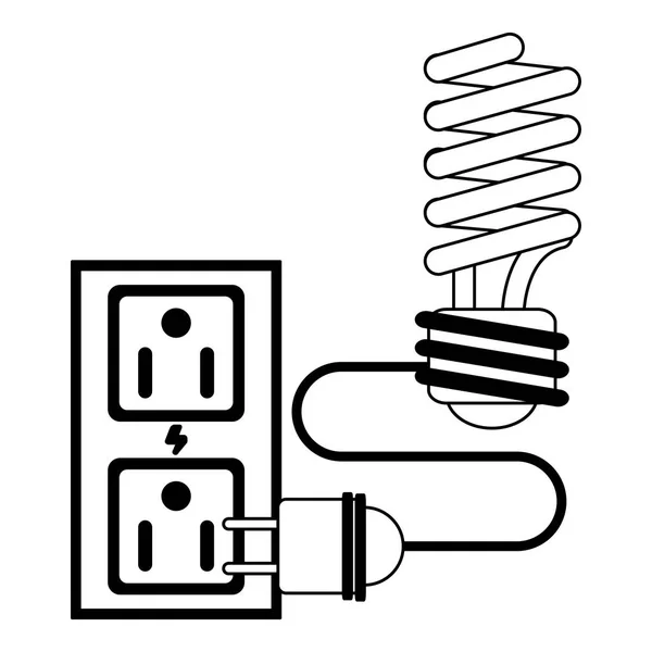 Concept écologie de l'énergie verte noir et blanc — Image vectorielle