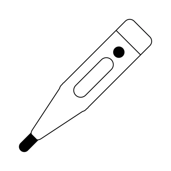 Thermomètre modenr outil médical noir et blanc — Image vectorielle