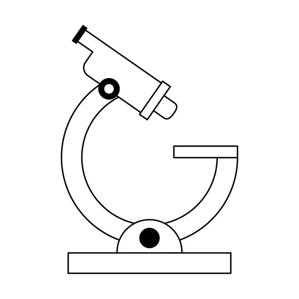 Símbolo de ciência microscópio isolado preto e branco —  Vetores de Stock