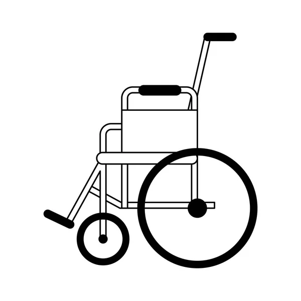 Wózek inwalidzki handicap symbol czarno-białe — Wektor stockowy