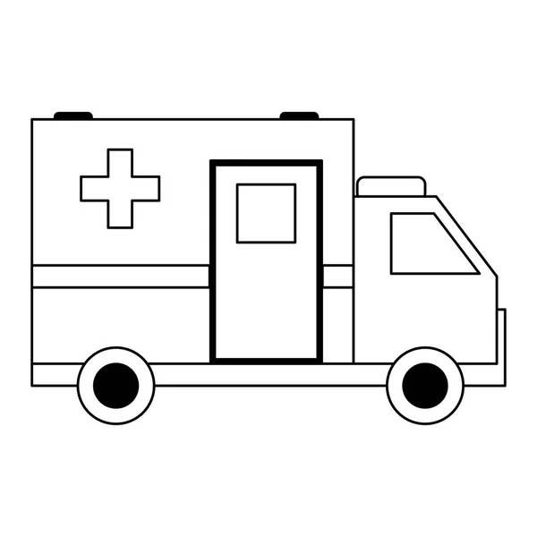 Ambulância veículo médico preto e branco —  Vetores de Stock