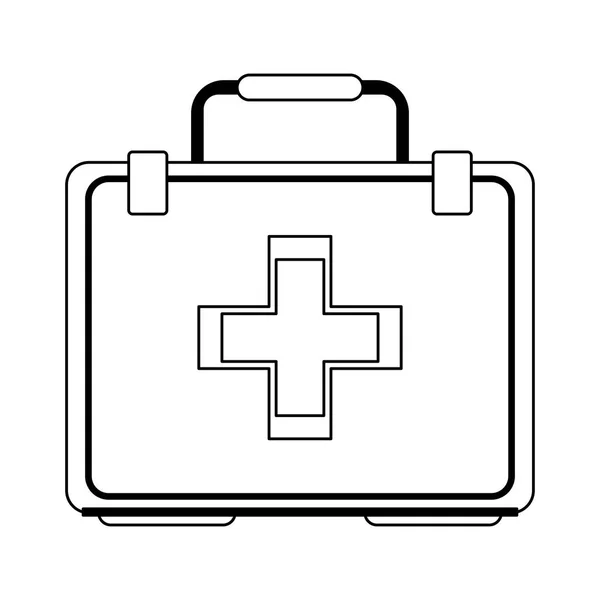 Valise de premiers secours noir et blanc — Image vectorielle