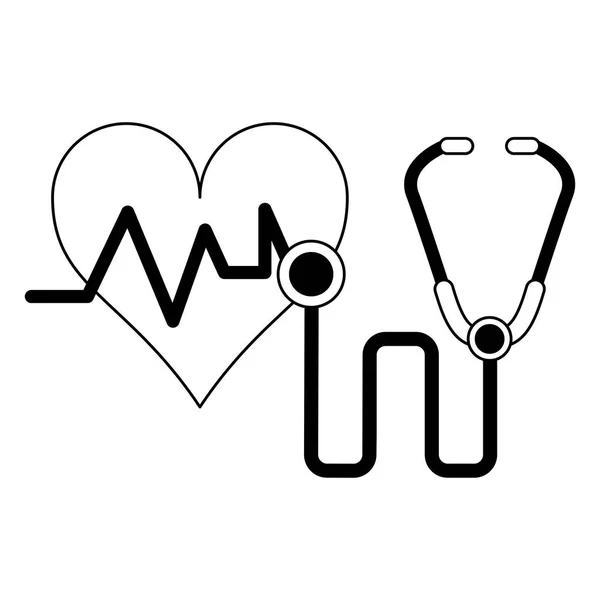 Tıbbi ve sağlık elemanları siyah ve beyaz — Stok Vektör