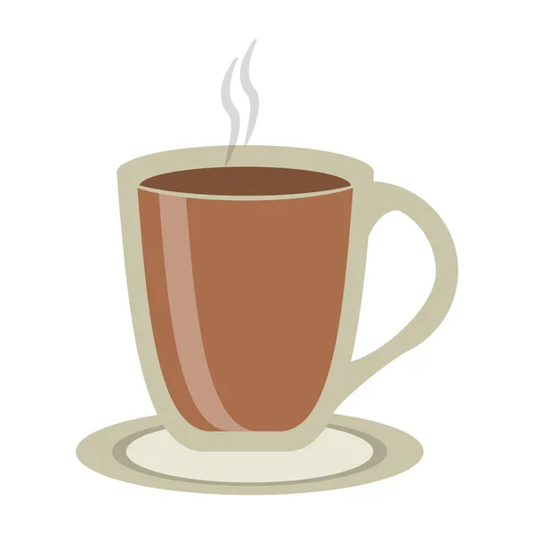 Bebida caliente de café en taza de vidrio — Vector de stock