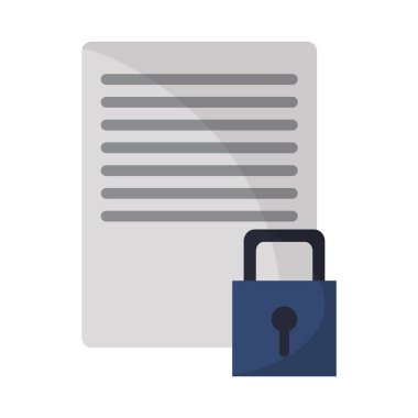 belge ve asma kilit simgesi