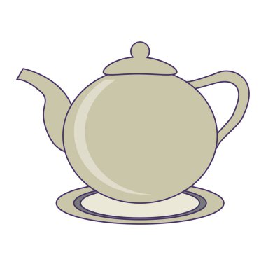 kahve porselen çaydanlık mavi çizgiler