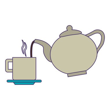 Kahve içecek kavramı mavi çizgiler