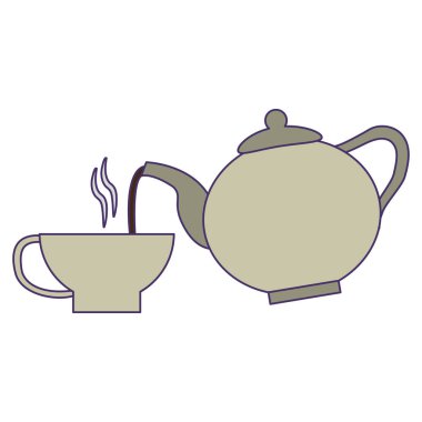 Kahve içecek kavramı mavi çizgiler