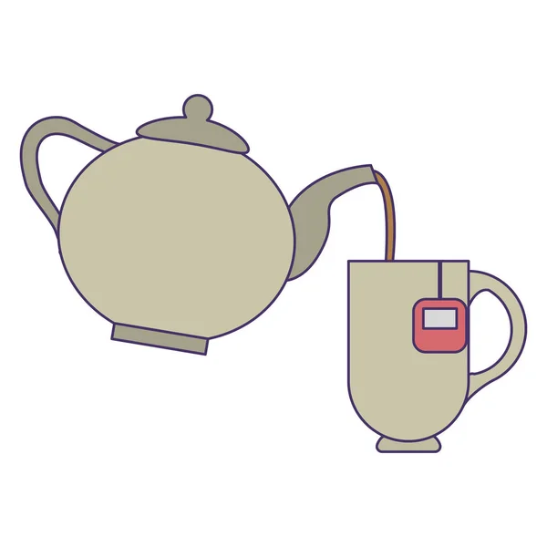 コーヒー ドリンク ポット カップ ベクトル イラスト グラフィック デザインを提供 — ストックベクタ