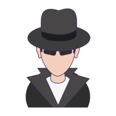 Hırsız hacker avatar simgesi mavi çizgiler