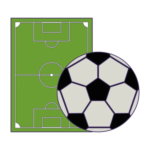 Jeu de football lignes bleues sport — Image vectorielle