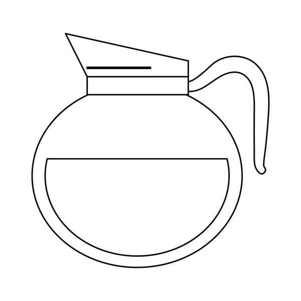 Kaffeeglas-Wasserkocher-Symbol in schwarz und weiß — Stockvektor