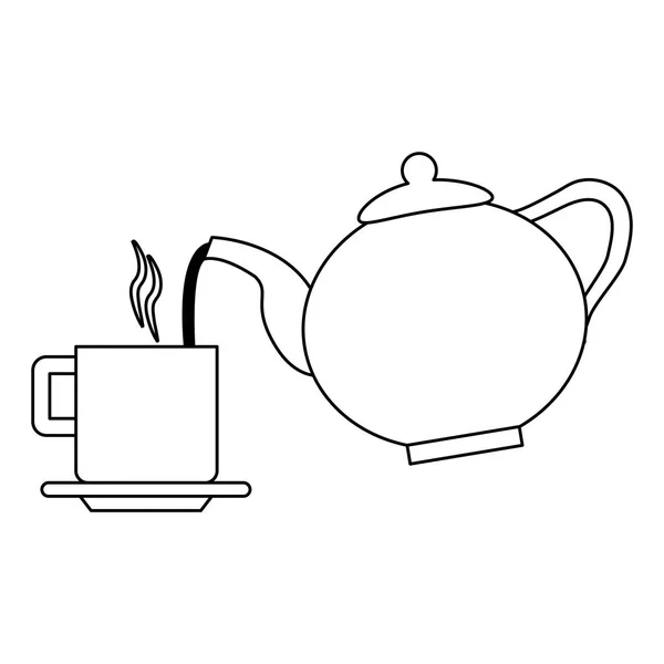 Kaffedrinkar koncept i svart och vitt — Stock vektor