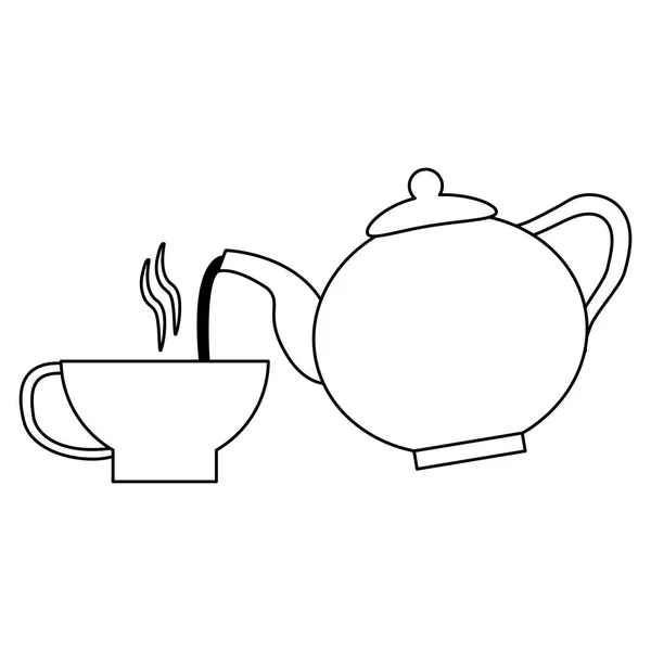 Concepto de bebidas de café en blanco y negro — Vector de stock