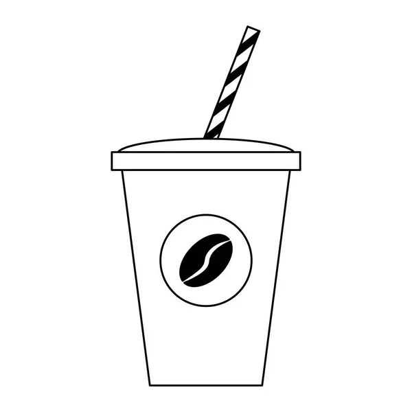 Café para ir xícara em preto e branco —  Vetores de Stock