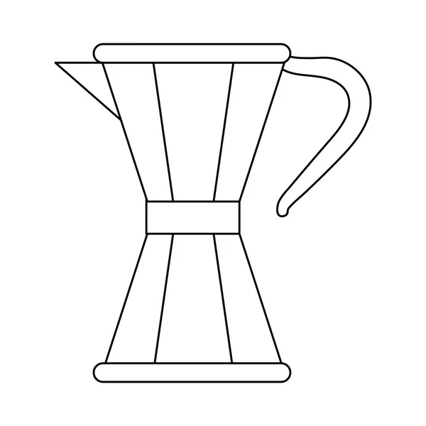 Cafetière moka en noir et blanc — Image vectorielle