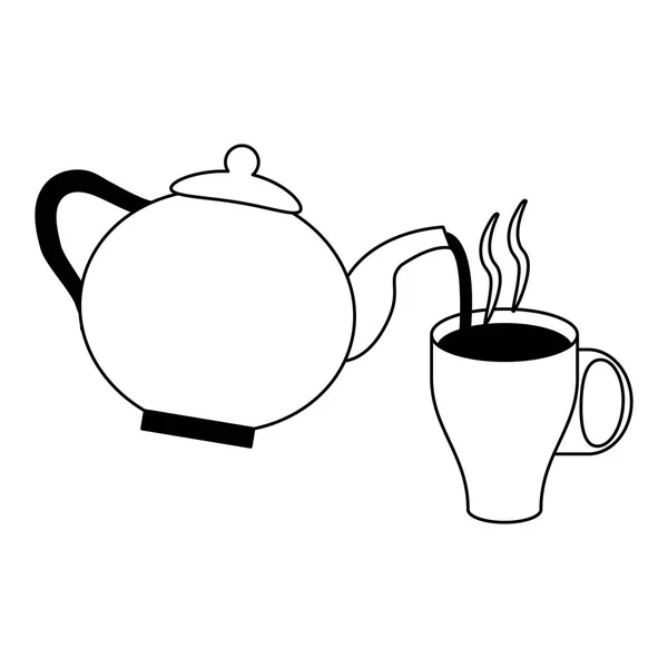 白と黒のコーヒー飲料の概念 — ストックベクタ