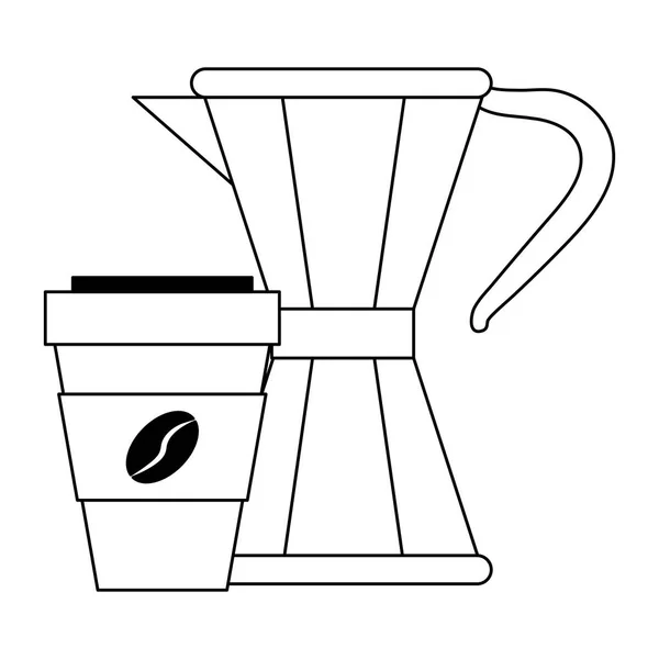 Концепція кавових напоїв в чорно-білому — стоковий вектор