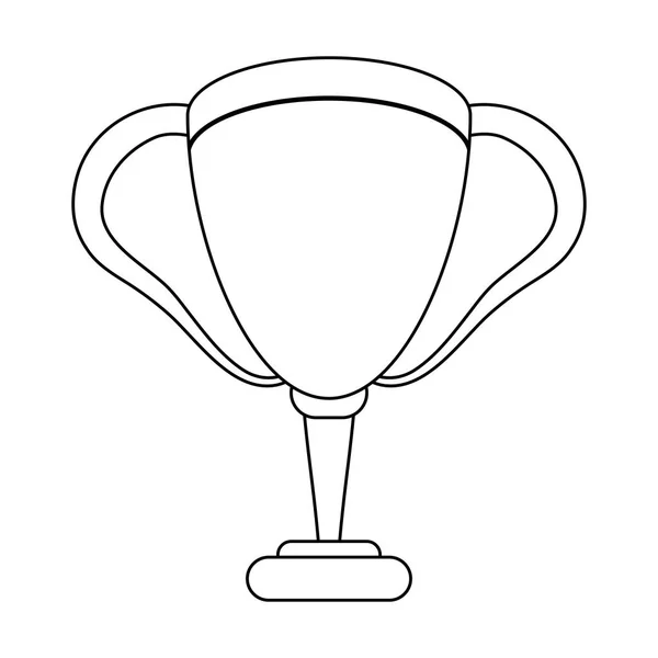 Piłka nożna trofeum Pucharu symbol w czerni i bieli — Wektor stockowy