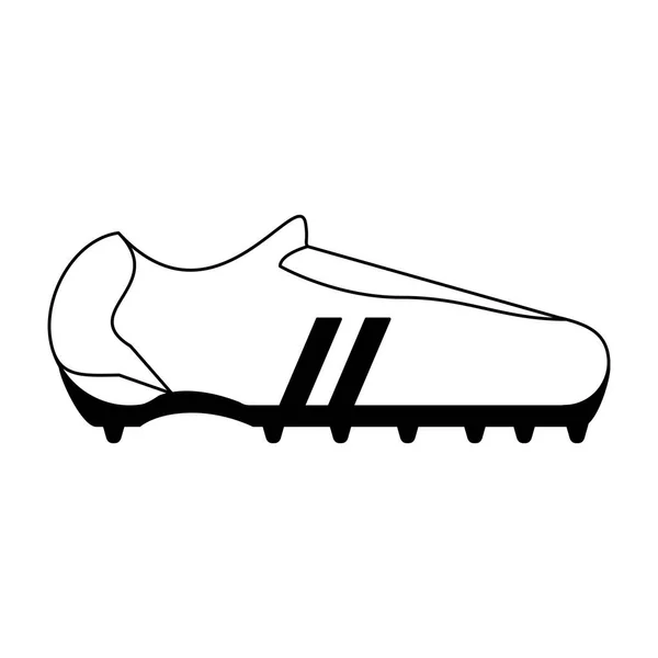 Chaussures de football en noir et blanc — Image vectorielle