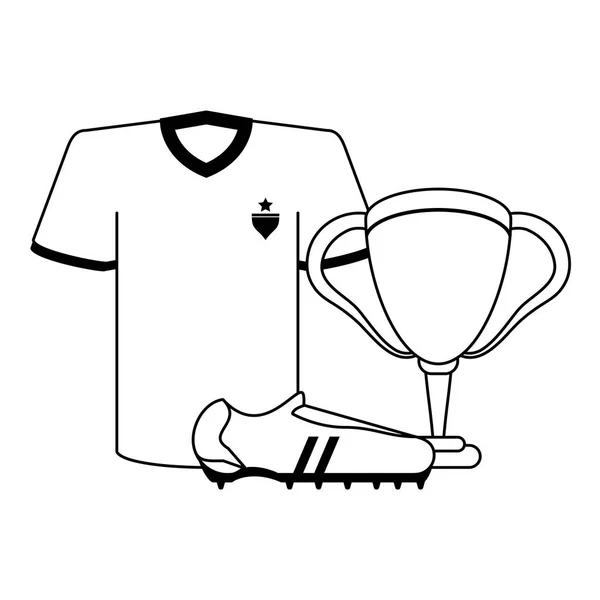 Fútbol deporte juego en blanco y negro — Vector de stock