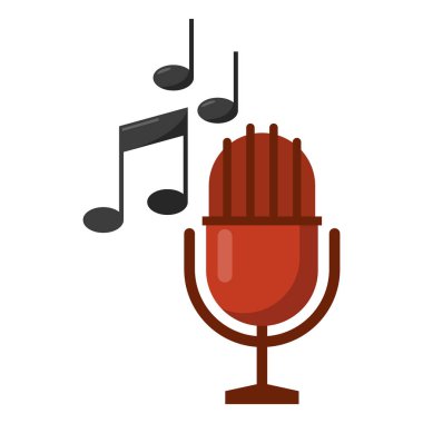 Vintage mikrofon müzik notlar