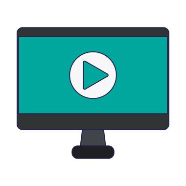 bilgisayar ekran video sembolü ile