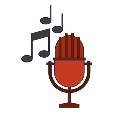 Vintage mikrofon müzik notlar