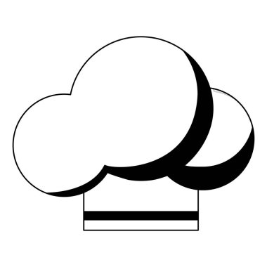 Chef şapka sembol siyah beyaz