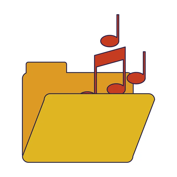 Mapp med musik anteckningar symbol — Stock vektor