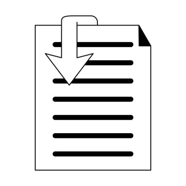 Belge kağıt sembol siyah beyaz izole