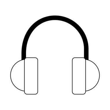müzik kulaklık aygıtı siyah beyaz