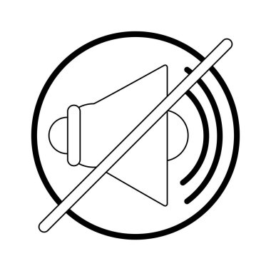 Cilt sessiz yuvarlak sembol siyah beyaz