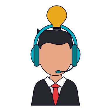 işadamı kulaklık ve büyük fikir