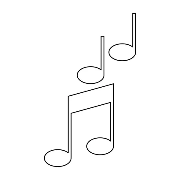 Símbolo de notas de música em preto e branco —  Vetores de Stock