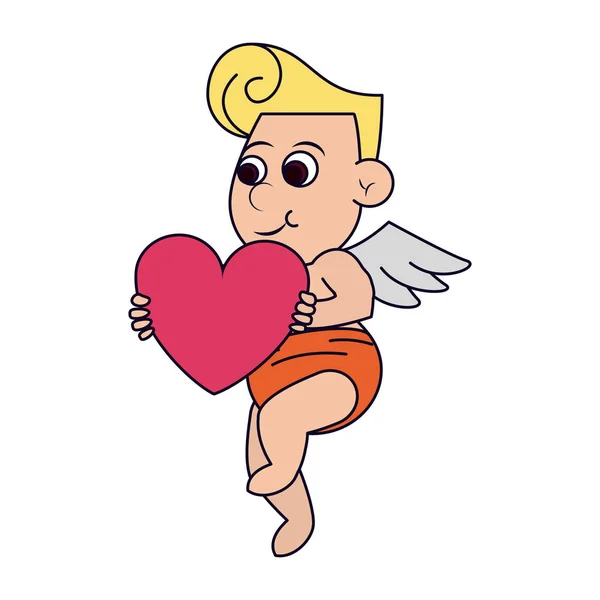 Cupid met hart — Stockvector