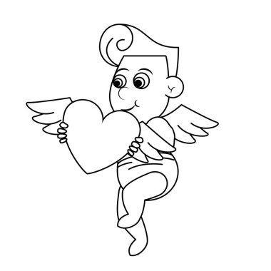 Uçan kalp ile aşk tanrısı