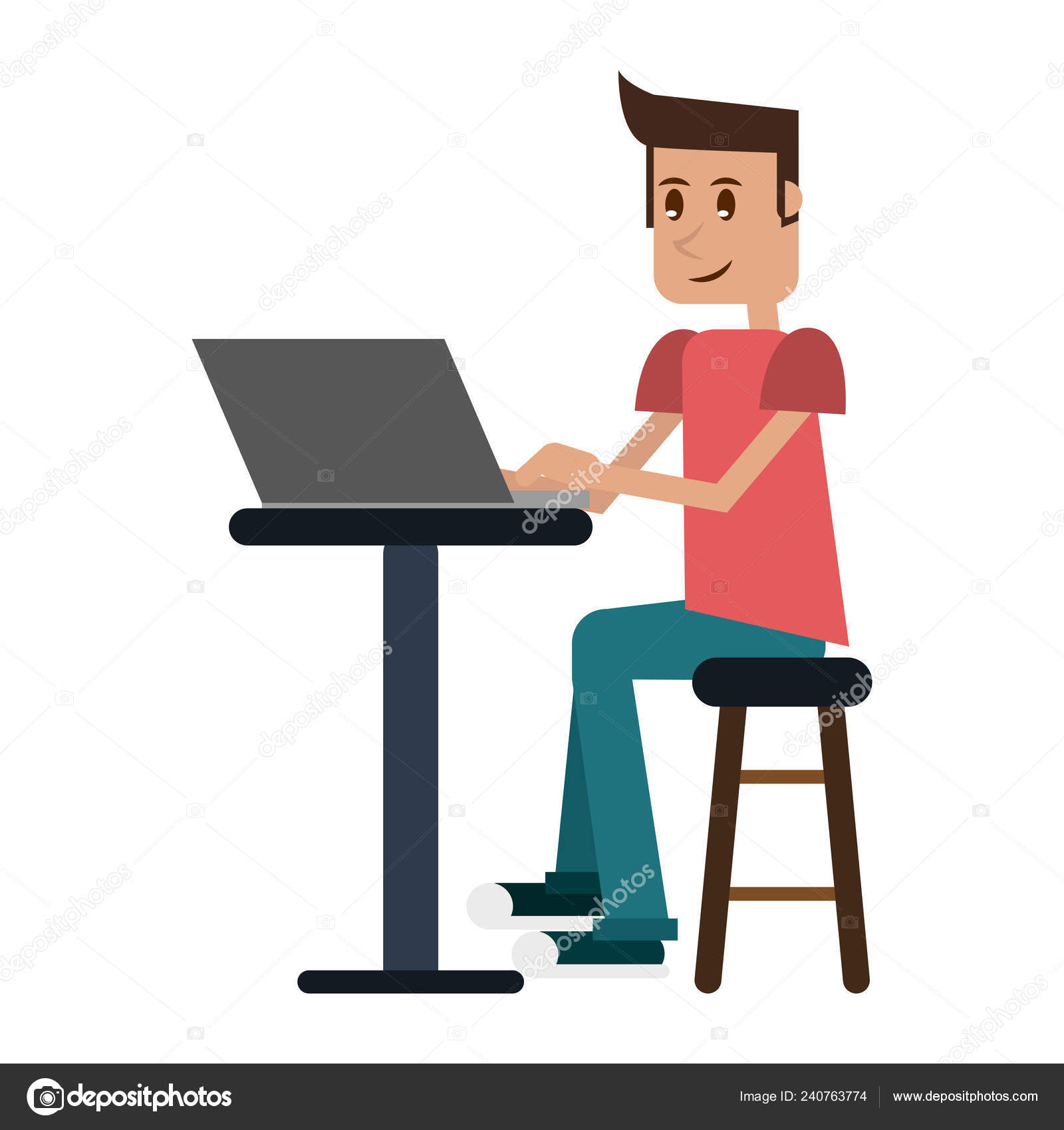Student with computer Stock Vector Image by ©jemastock #240763774
