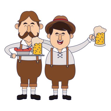 Bavyera erkekler oktoberfest karikatürler