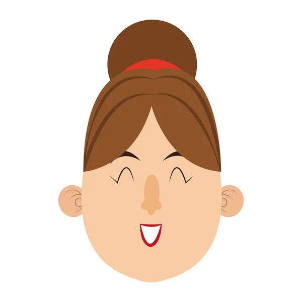 Femme visage souriant — Image vectorielle