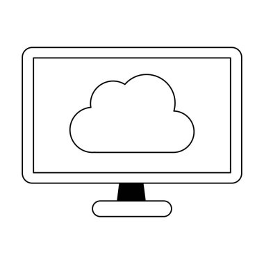 cloud computing teknolojisi siyah beyaz