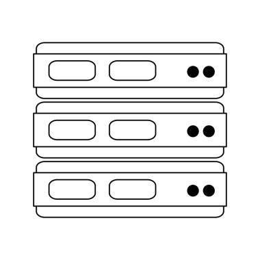 Sunucular içinde siyah ve beyaz teknoloji veritabanı