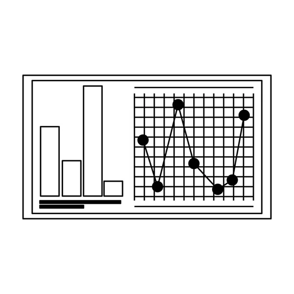 Статистика график отчета в черно-белом — стоковый вектор