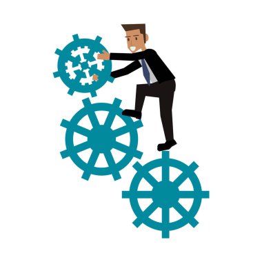 Gears'ı üzerinde işadamı