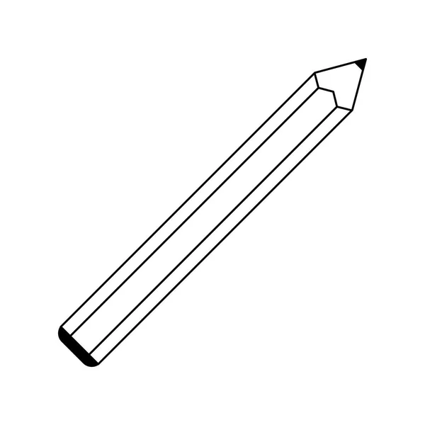 Pencil utbildning symbol isolerade i svart och vitt — Stock vektor