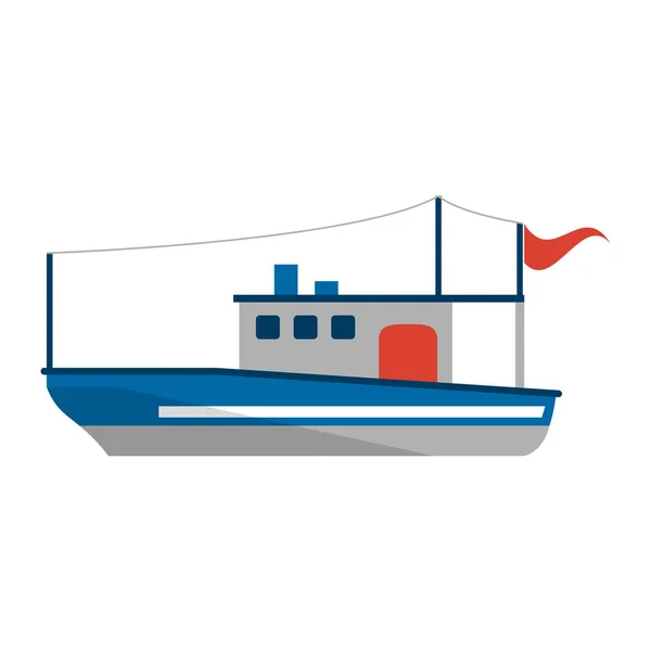 Bateau poisson bateau symbole — Image vectorielle