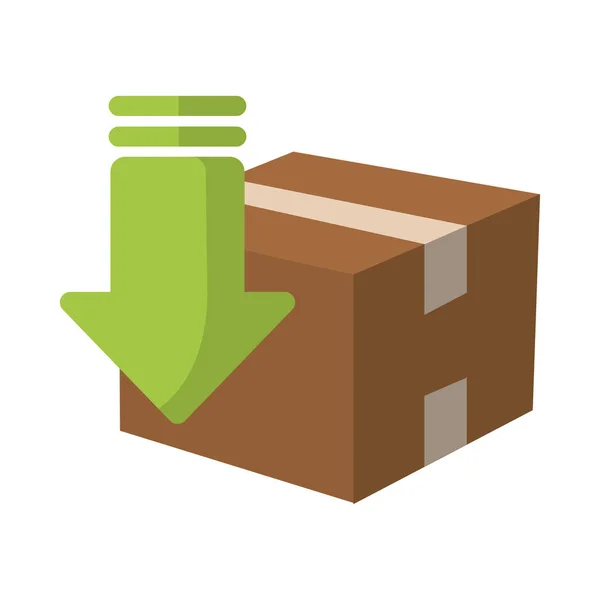 Caja descarga de archivos — Vector de stock