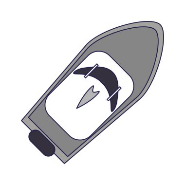 Hız tekne simgesi mavi çizgiler