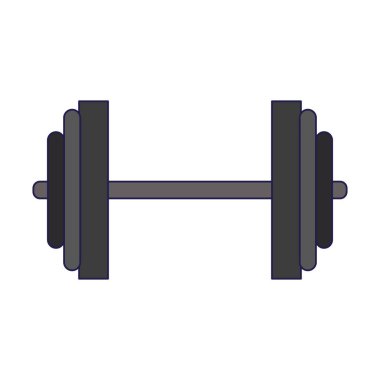 halter spor salonu ekipman izole mavi çizgiler